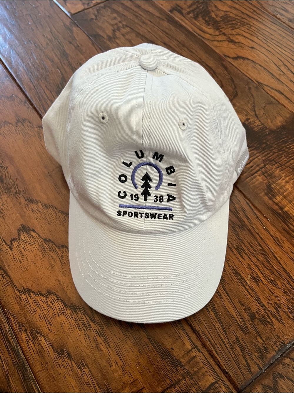 Columbia Light Gray Cap with Black and Navy Logo